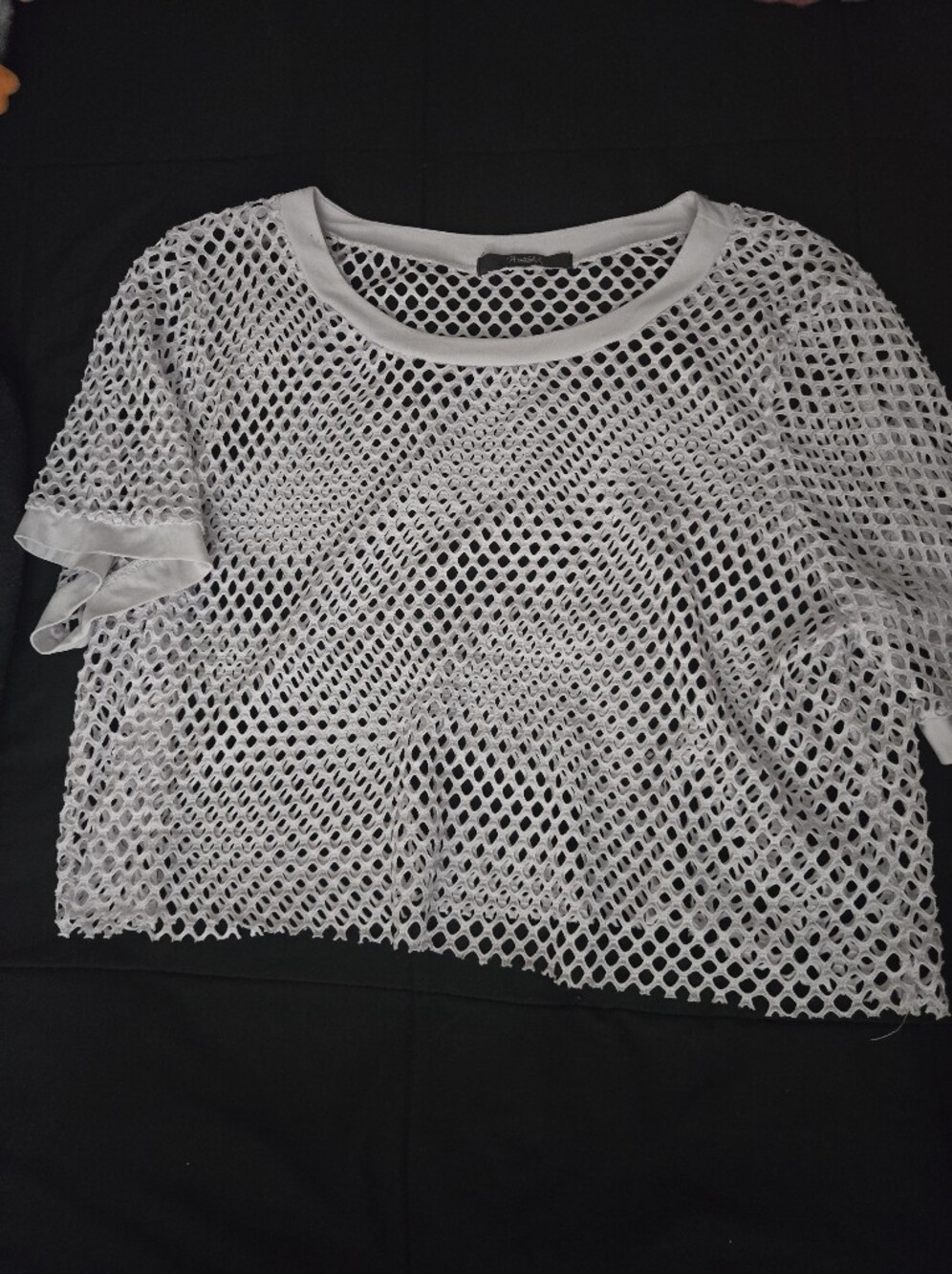 White Mesh Crop Top
